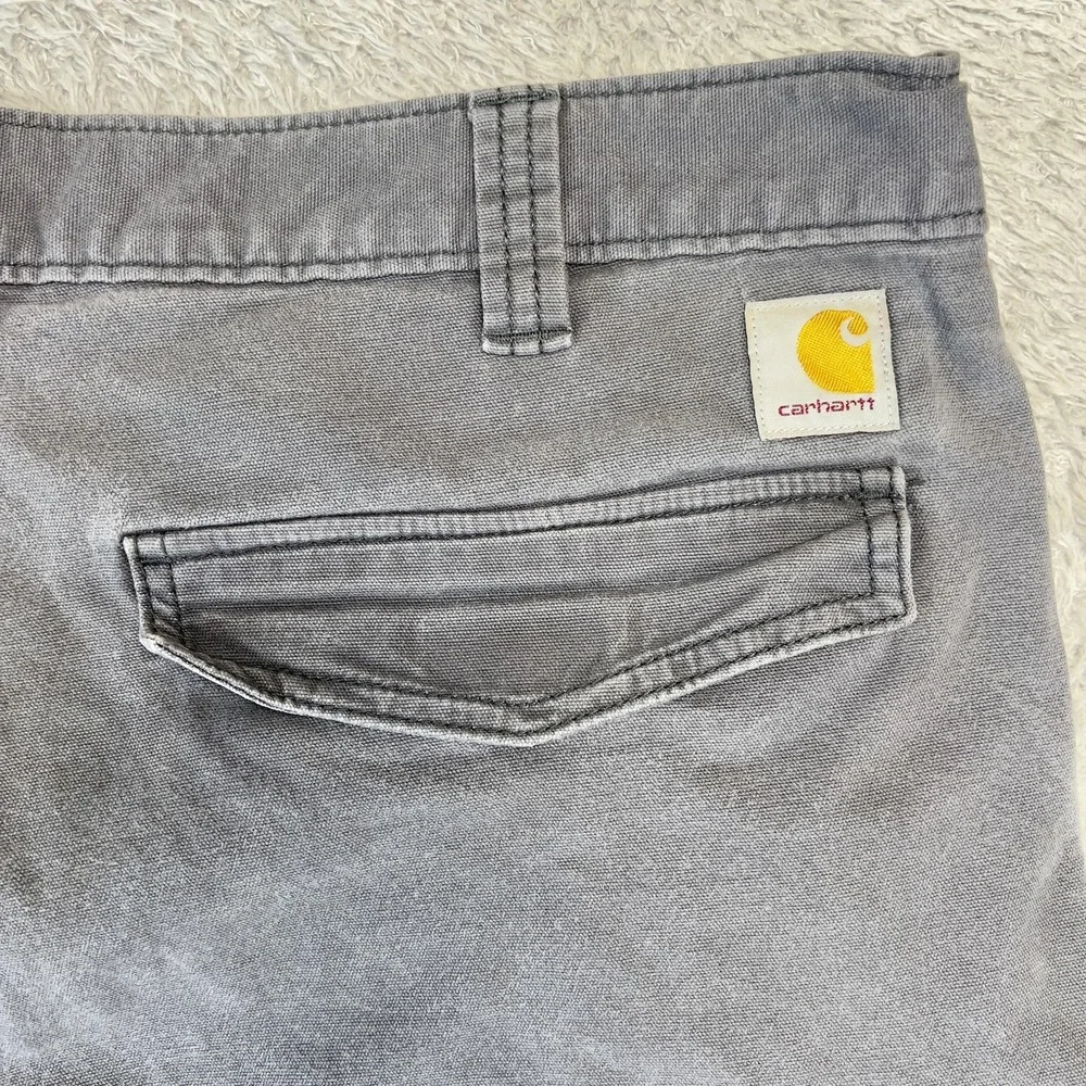 Carhartt Shorts Mens 36 Gray Rugged Flex Canvas Cargo Relaxed Work BS3542-M